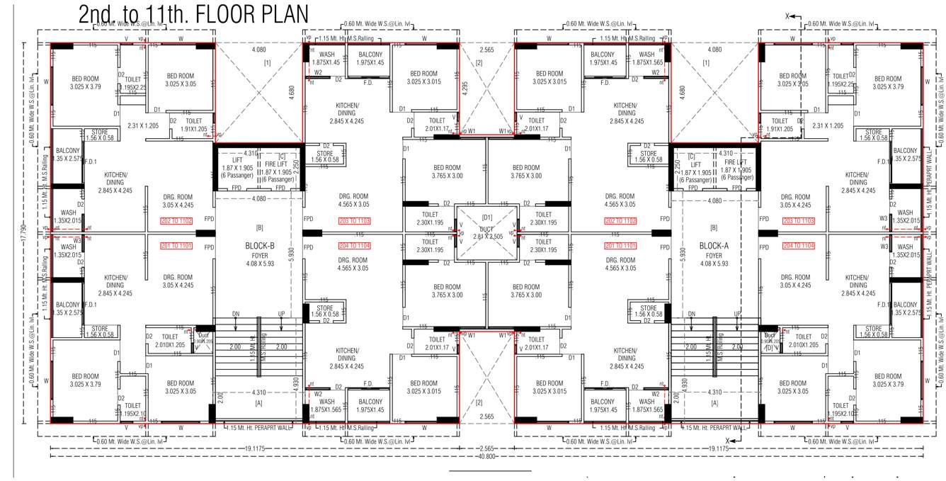  elegance Block A And B Cluster Plan from 2nd to 11th Floor