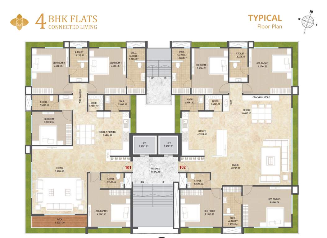  shree villa Shree Villa Cluster Plan from 1st to 17th Floor