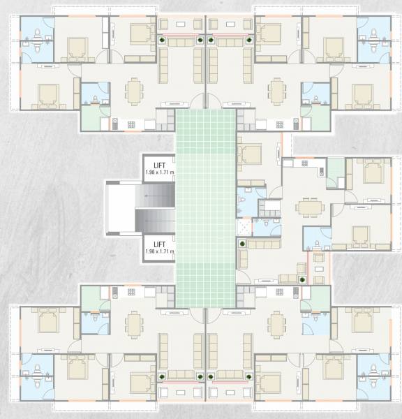  shree-rang-elegance Shree Rang Elegance Cluster Plan For Typical Floor Plan