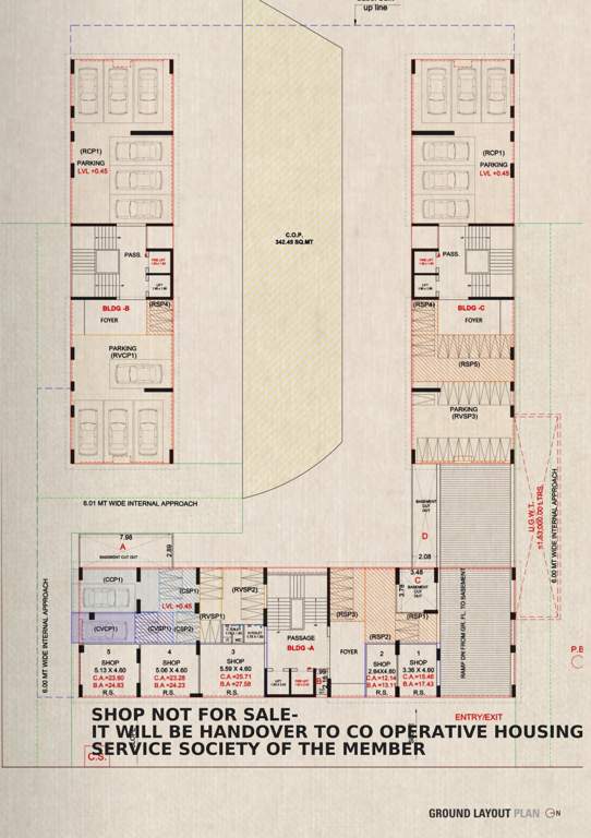  shantinath Block A, B And C Cluster Plan for ground Floor