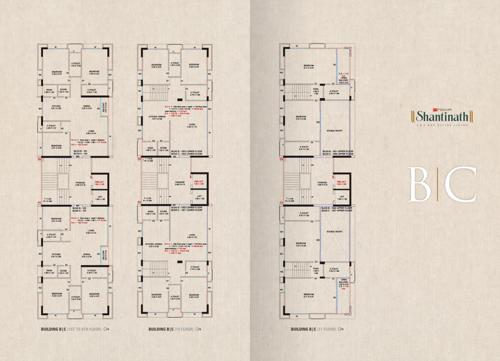  shantinath Block B And C Cluster Plan from 1st to 11th Floor