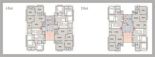  shaligram Block A  And Block B Cluster Plan from 1st to 10th Floor