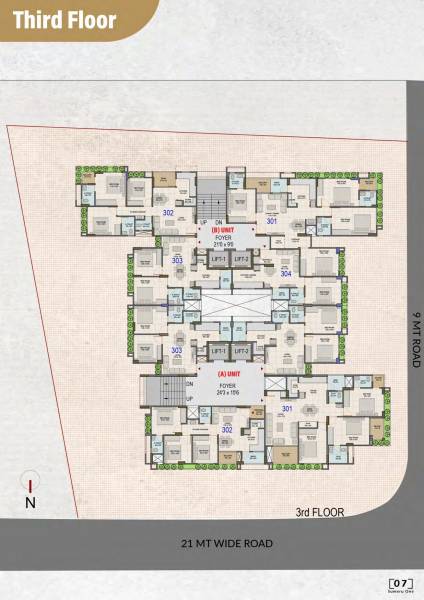  sumeru-one Block A  And Block B Cluster Plan for 3rd Floor