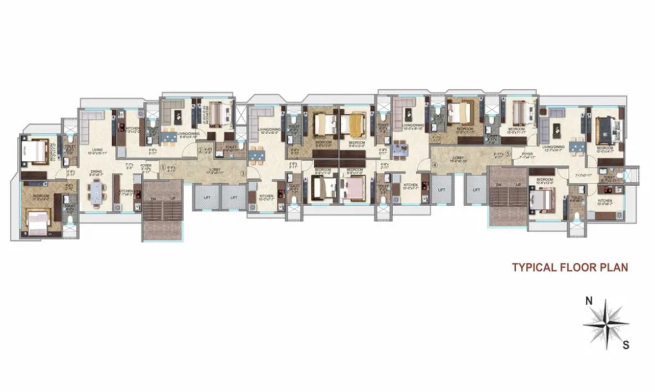  jainson wing c Jainson Wing C Typical Floor Cluster Plan