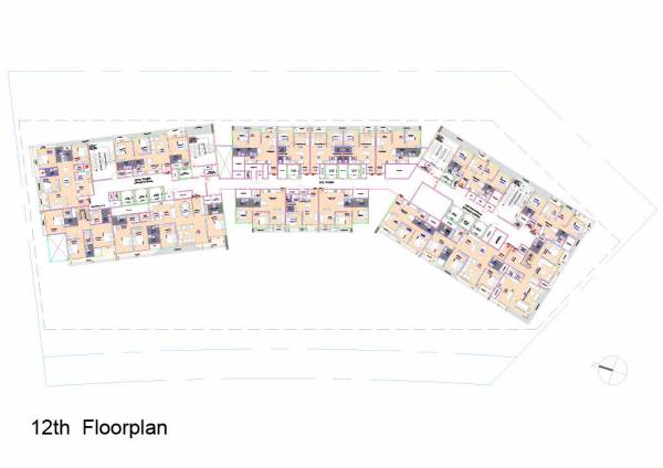  stella Block A, Block B, Block C Cluster Plan for 12th Floor