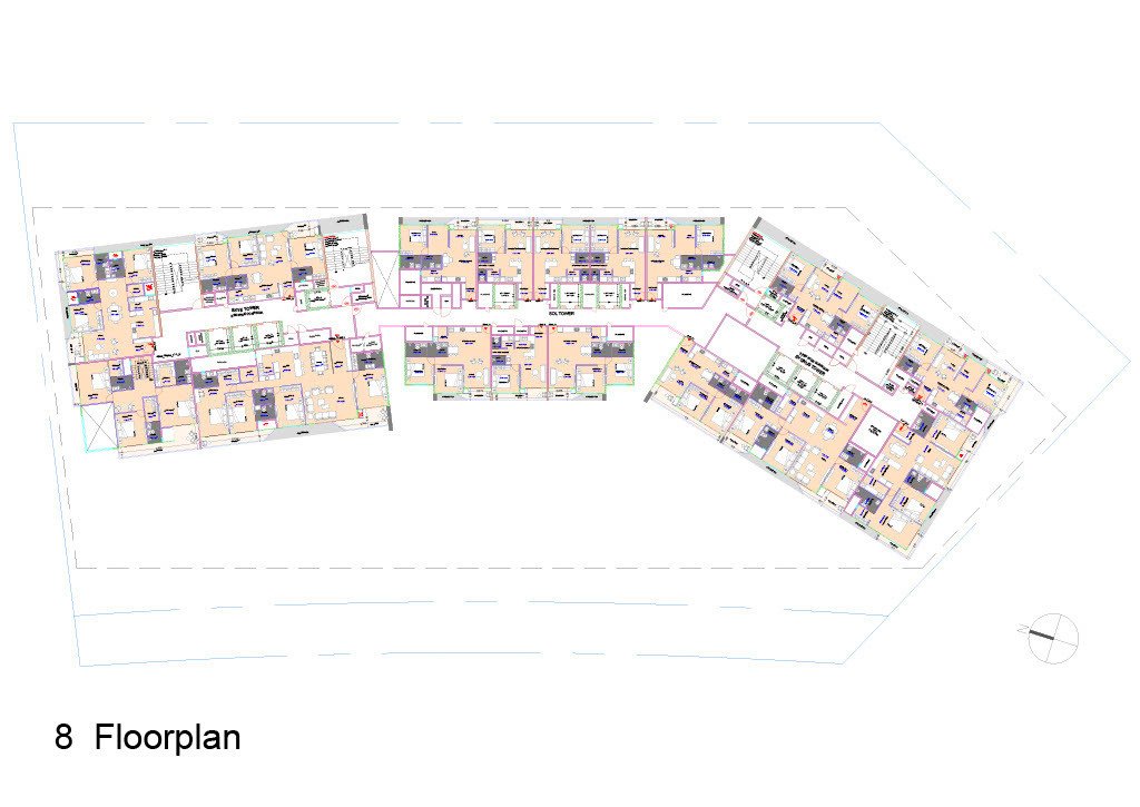  stella Block A, Block B, Block C Cluster Plan for 8th Floor