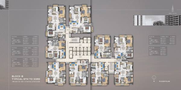  skycity Block B Cluster Plan from 6th to 33th Floor