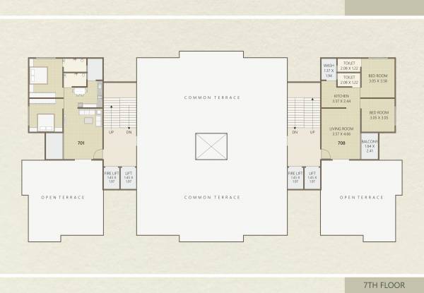  radhey-heights Block A Cluster Plan for 7th Floor