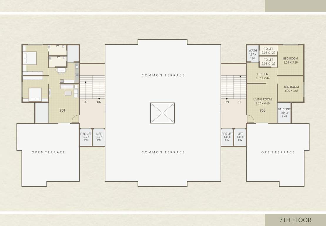  radhey heights Block A Cluster Plan for 7th Floor