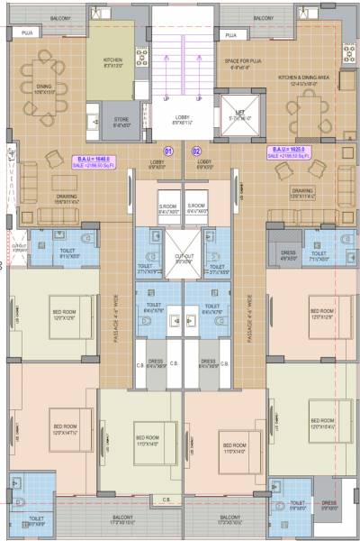  casa-crown Casa Crown Cluster Plan For Typical Floor Plan