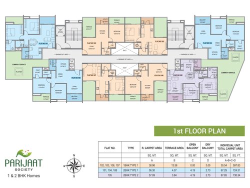  parijaat Parijaat Cluster Plan for 1st Floor