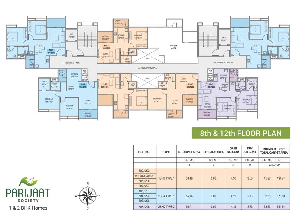  parijaat Parijaat Cluster Plan for 8th & 12th Floor