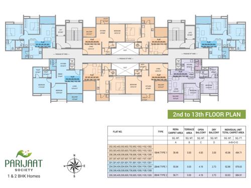  parijaat Parijaat Cluster Plan from 2nd to 13th Floor