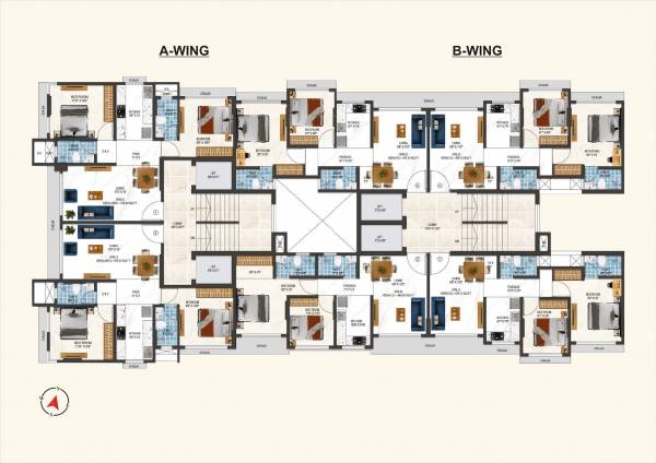  rose-blossom-chsl Tower A & B Cluster Plan for Typical Floor