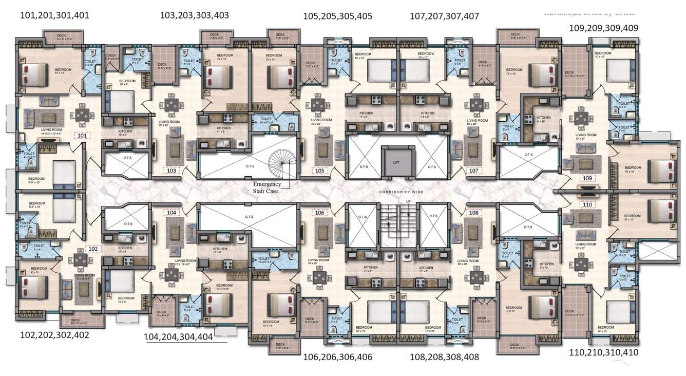 emerald Block B3 Cluster Plan For Typical Floor Plan