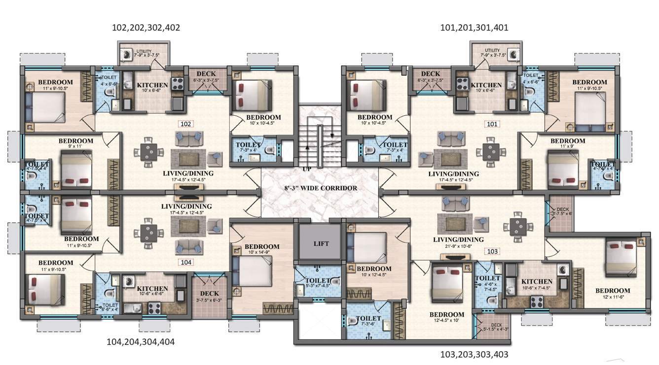 emerald Block D1 Cluster Plan For Typical Floor Plan