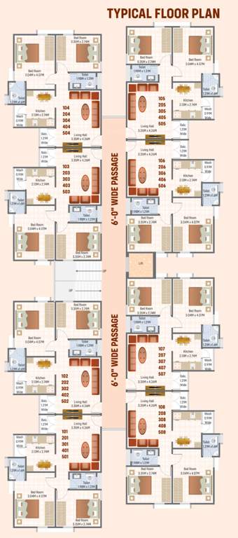  residency Jalashray Residency Typical Cluster Plan