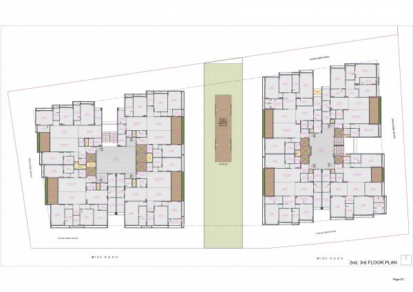  aatman Block A  And Block B Cluster Plan from 2nd to 3rd Floor