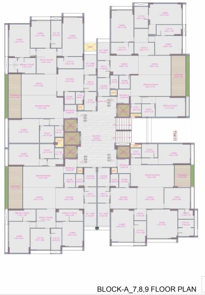  aatman Block A Cluster Plan from 7th to 9th Floor