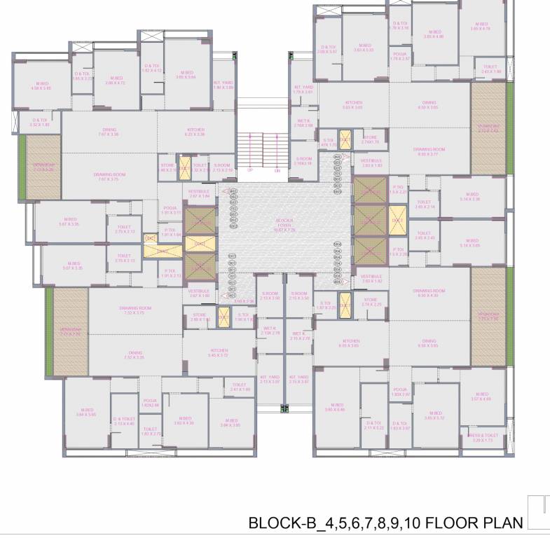  aatman Block B Cluster Plan from 4th to 10th Floor