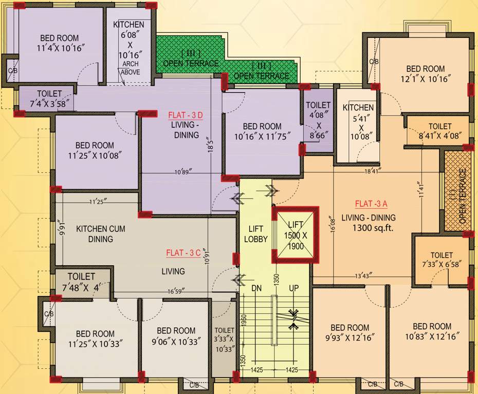  hirise atul niwas Hirise Atul Niwa Cluster Plan For 3rd Floor