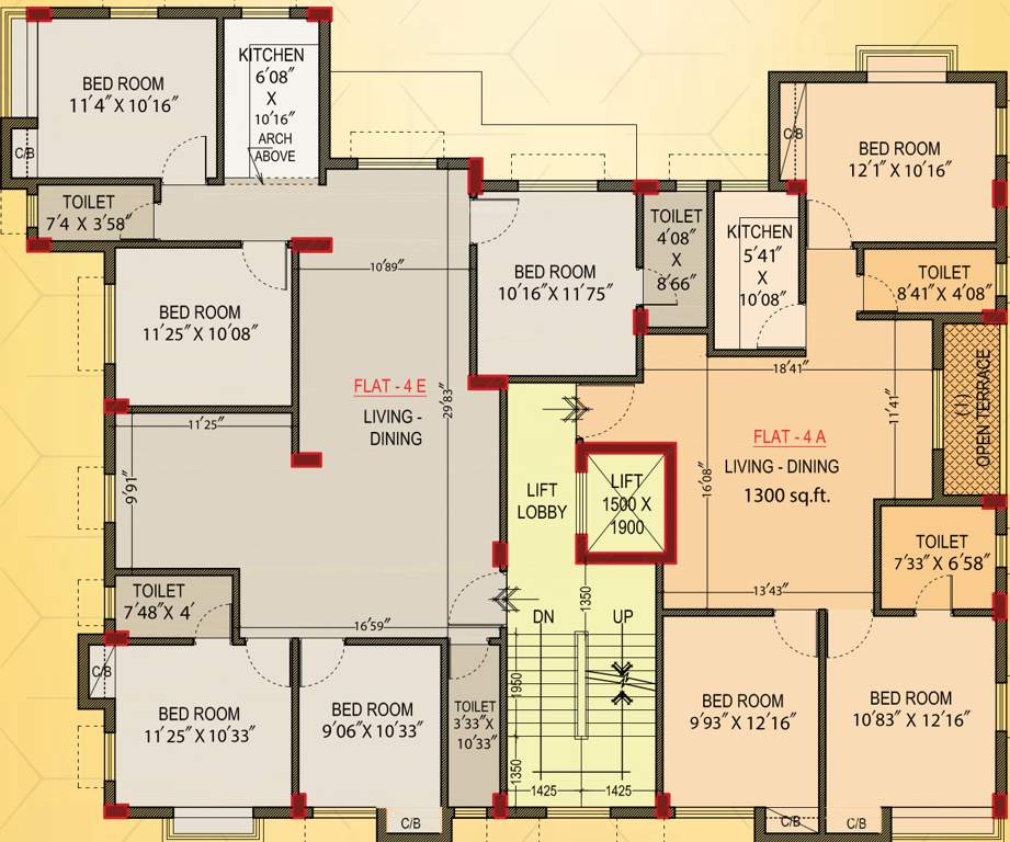  hirise atul niwas Hirise Atul Niwa Cluster Plan For 4th Floor