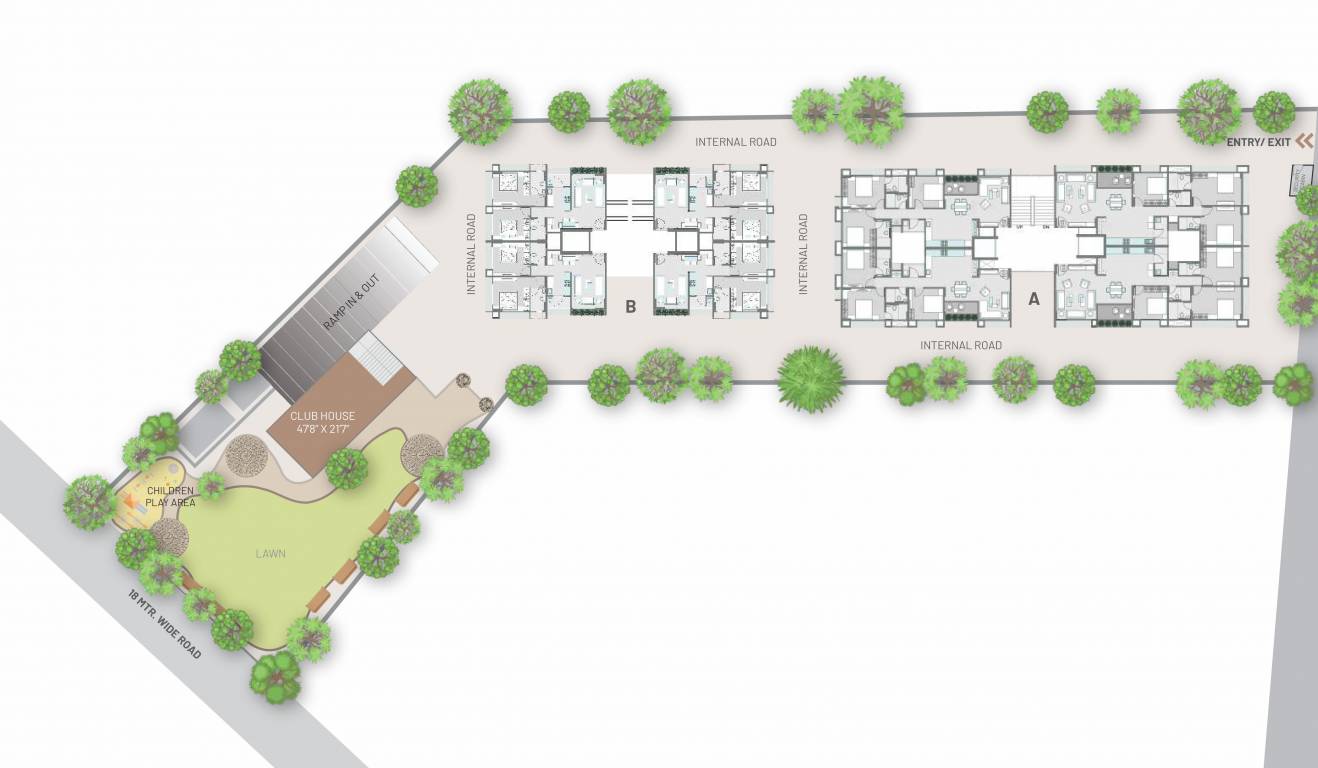 view one Block A And B Cluster Plan For Ground Floor