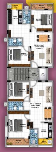  kundrathur-flats Kundrathur Flats Cluster Plan from 1st to 4th Floor
