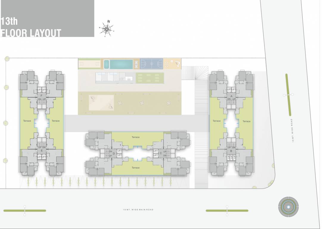 shree siddheshwar highness A To E Cluster Plan For 13th Floor