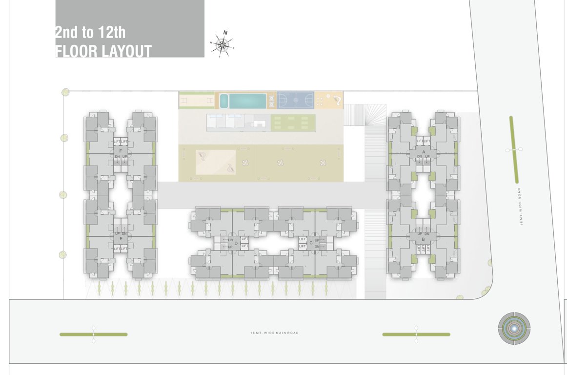 shree siddheshwar highness A To E Cluster Plan From 2nd To 12th Floor