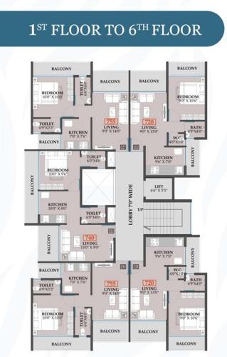  girija-heights Girija Heights Cluster Plan from 1st to 6th Floor