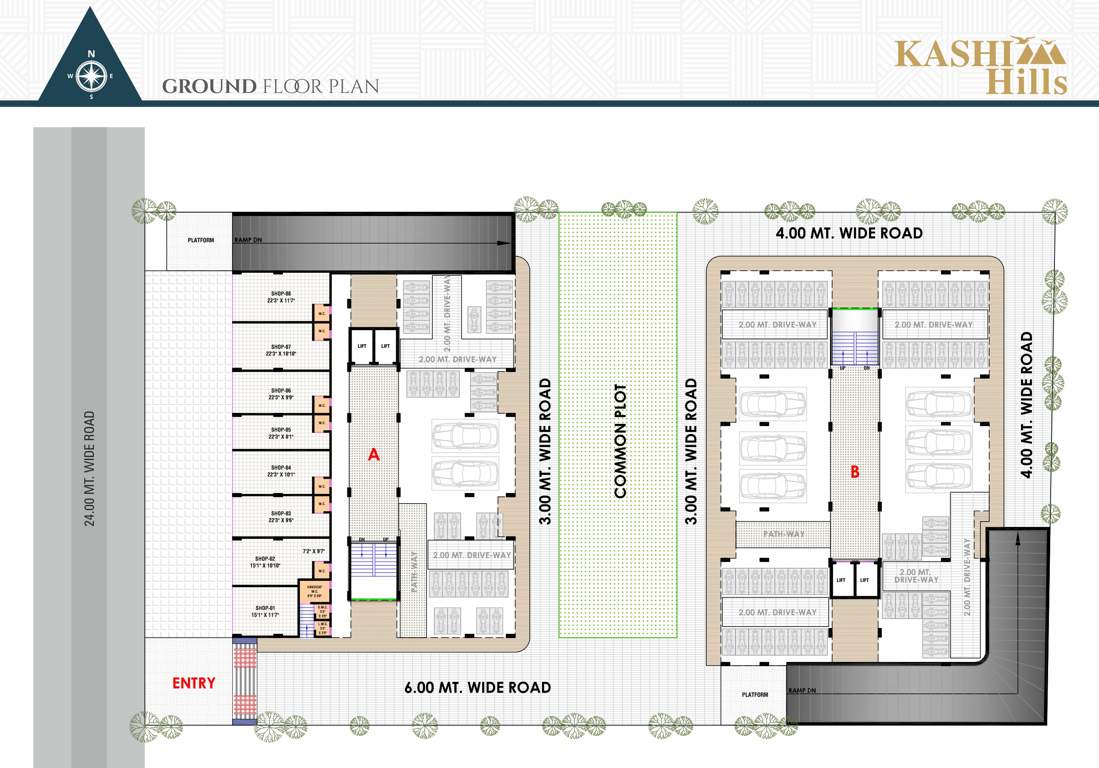  kashi hills Block A And Block B Cluster Plan for ground Floor