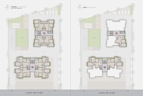  sun-sierra Block A  And Block B Cluster Plan from 2nd to 13th Floor