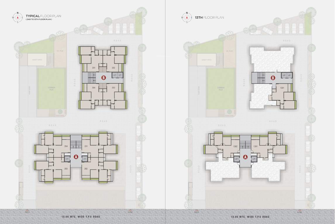  sun sierra Block A  And Block B Cluster Plan from 2nd to 13th Floor