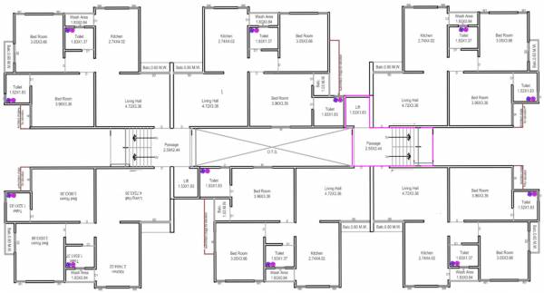  home Tower A, B Cluster Plan From 1st To 4th Floor