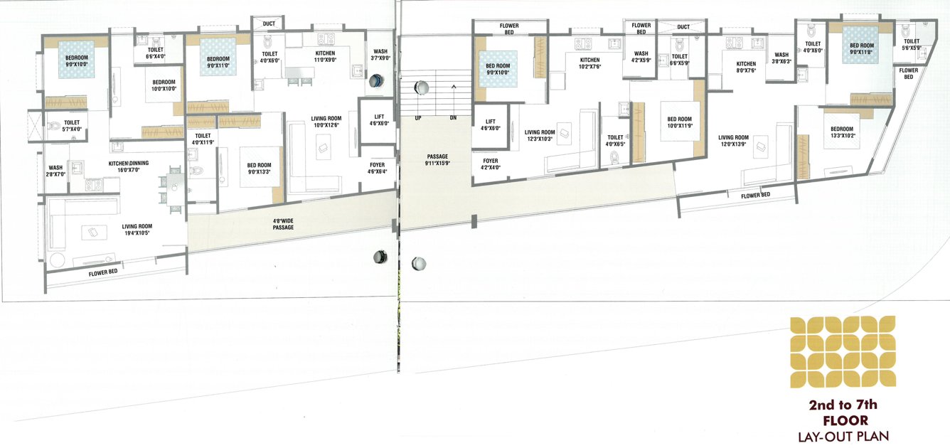 aalayam residency Block A Cluster Plan From 2nd To 7th Floor