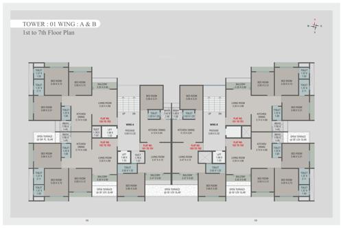 Tower A And Tower B Cluster Plan from 1st to 7th Floor radhe-shyam-resi-com Tower A And Tower B Cluster Plan from 1st to 7th Floor