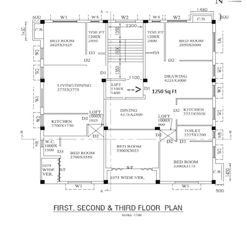  cornerstone saptam Cornerstone Saptam Cluster Plan from 1st to 3rd Floor
