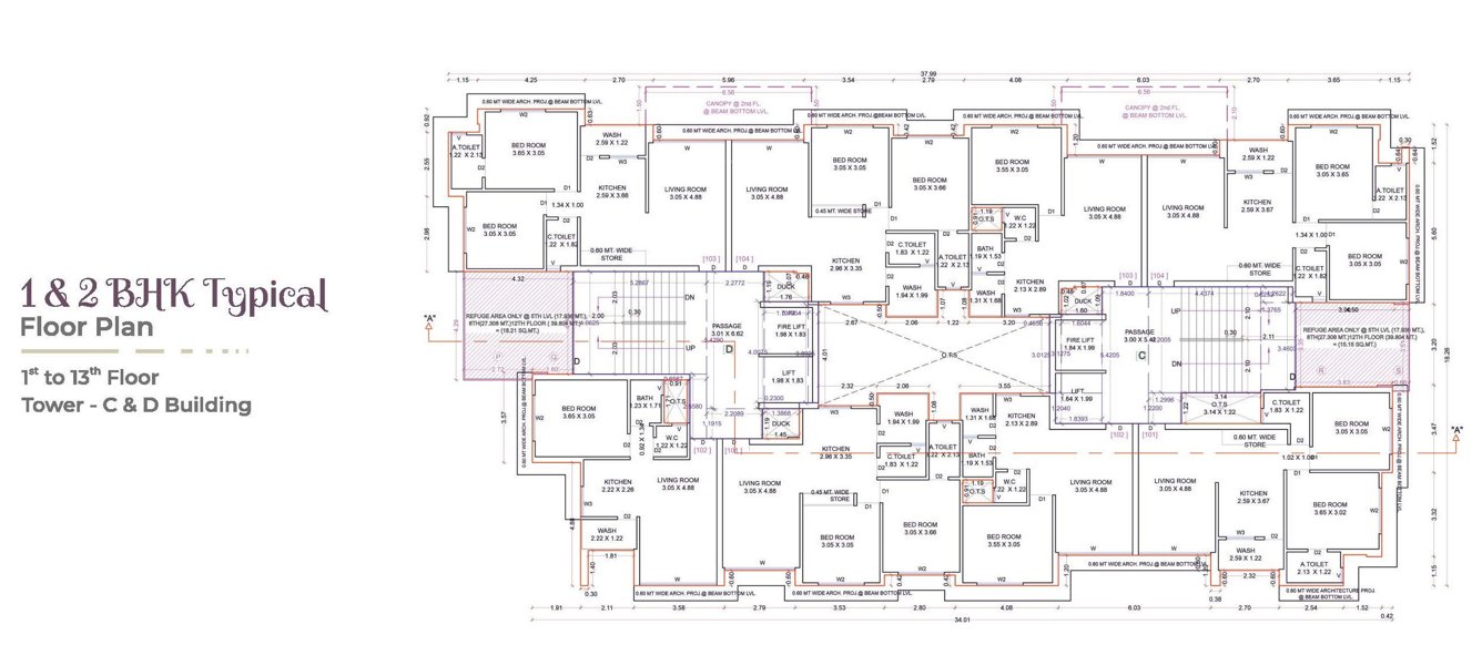  homes C+D Cluster Plan From 1st To 13th Floor