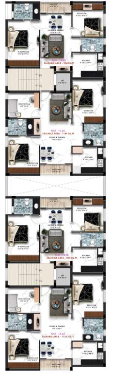  vibha Nahar Vibha Cluster Plan from 1st to 2nd Floor