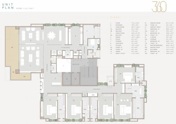 A Cluster Plan For 1st, 3rd, 5th, 7th, 9th And 11th Fllor three60 A Cluster Plan For 1st, 3rd, 5th, 7th, 9th And 11th Fllor