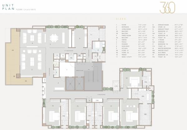 A Cluster Plan For 2nd, 4th, 6th, 8th, 10th And 12th Floor three60 A Cluster Plan For 2nd, 4th, 6th, 8th, 10th And 12th Floor
