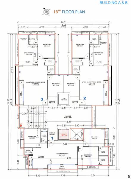  prince-rivera A, B Cluster Plan For 13th Floor