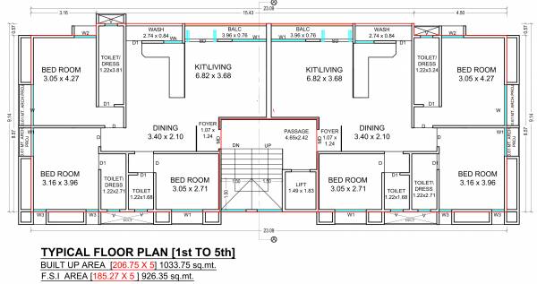 A Cluster Plan From 1st To 5th Floor yajat-aura A Cluster Plan From 1st To 5th Floor