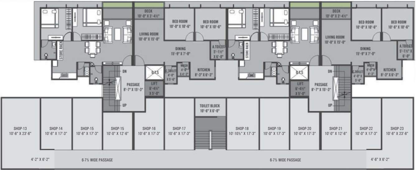  green valley mangalam park a and b building Block A And B Cluster Plan For 1st Floor