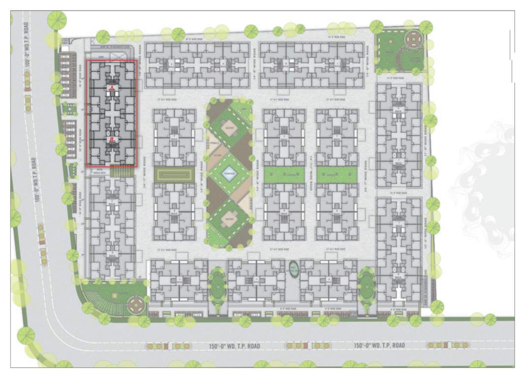  green valley mangalam park a and b building Block A And B Cluster Plan For Ground Floor