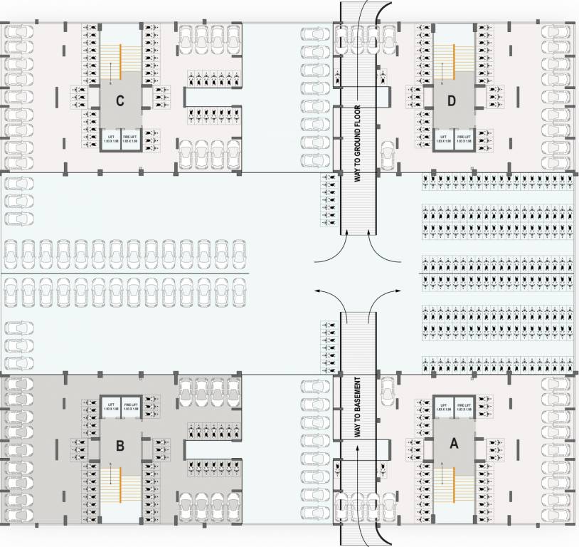 kiran pearl Block A,B,C,D Cluster Plan For Basement
