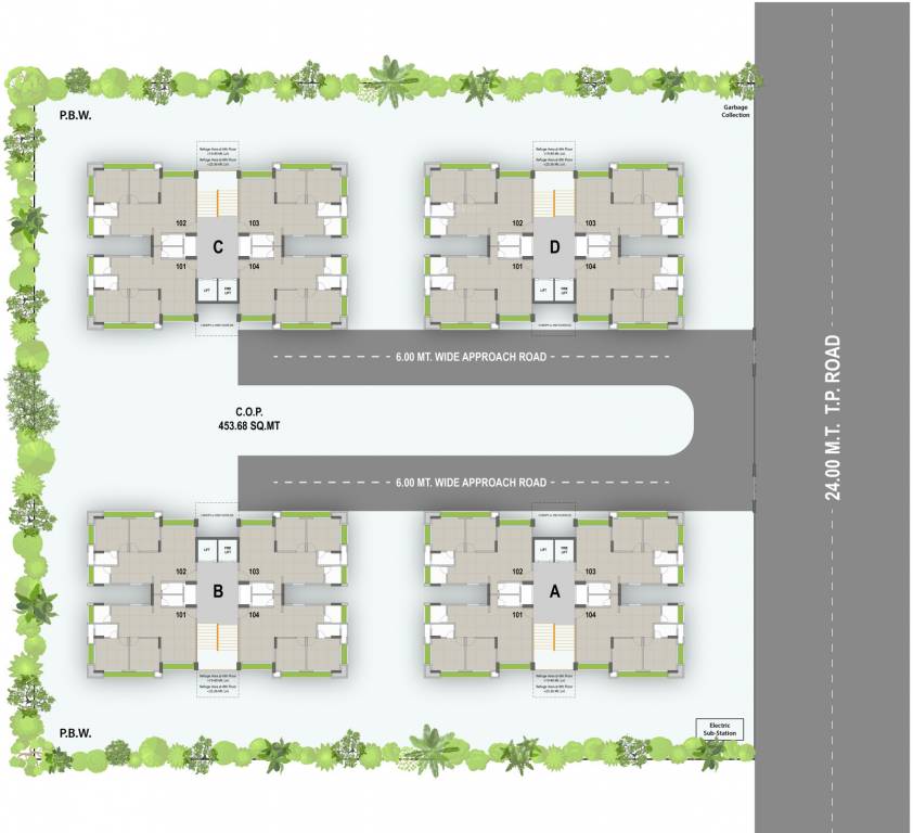  kiran pearl Block A,B,C,D Cluster Plan For Typical Floor Plan
