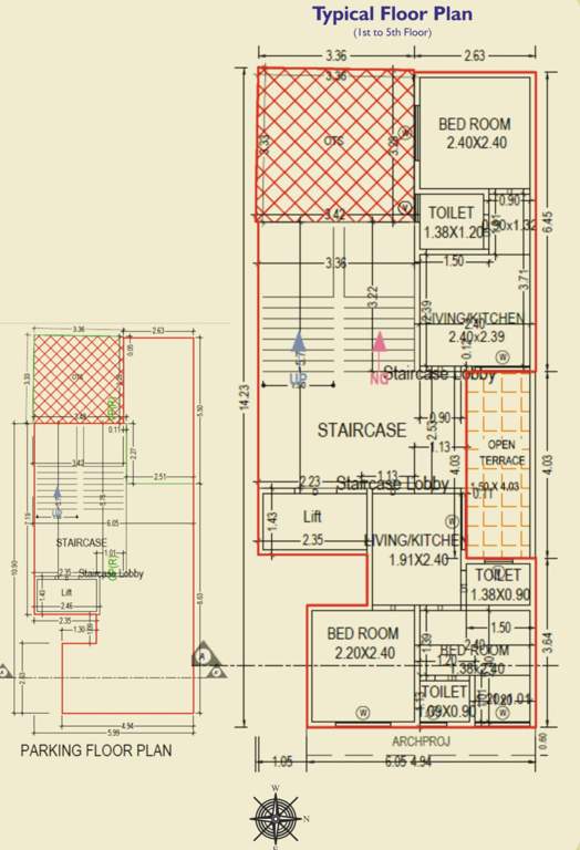  kedarnath residency Kedarnath Residency Cluster Plan from 1st to 5th Floor