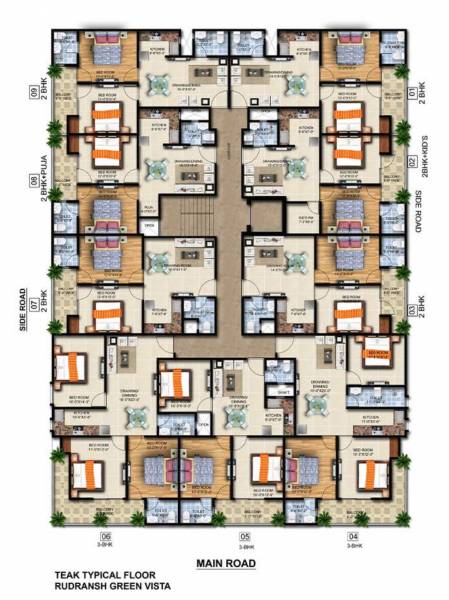  rudransh-green-vista Cluster Plan for Typical Floor